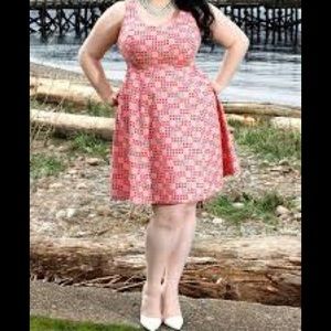 Cherry Velvet Macaron dress size 1X rockabilly